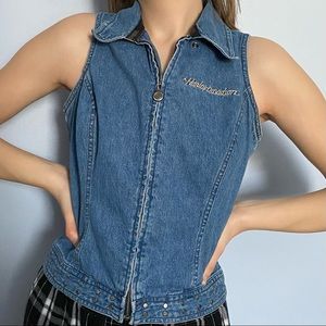 Vintage Harley Davidson Denim Vest